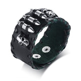 Men Stylish Wide Leather Bracelet