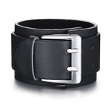 Men Stylish Wide Leather Bracelet