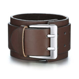 Men Stylish Wide Leather Bracelet