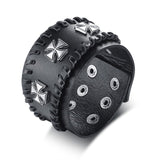 Men Stylish Wide Leather Bracelet