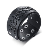 Men Stylish Wide Leather Bracelet