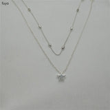 Gold Silver Star Heart Necklace