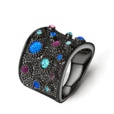 Viennois Wide Gold Color Finger Rings