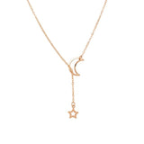 New Fashion Star Hollow Moon Pendant Chains Necklaces