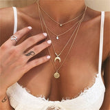 FAMSHIN Fashion Multiple Layers Cross Necklaces