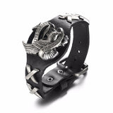 Men Stylish Wide Leather Bracelet