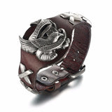 Men Stylish Wide Leather Bracelet