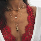 2019 Fashion Sequins Multi Layer long Necklaces