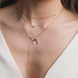 2019 Fashion Sequins Multi Layer long Necklaces