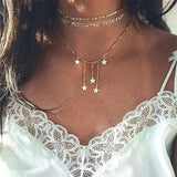 2019 Fashion Sequins Multi Layer long Necklaces