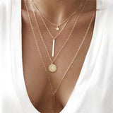 2019 Fashion Sequins Multi Layer long Necklaces