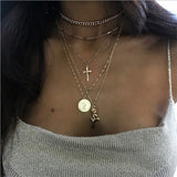 2019 Fashion Sequins Multi Layer long Necklaces