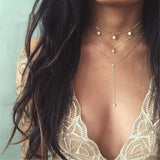 Fashion Three Layers of Shell Pendant Necklace