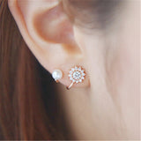 Fashion New Girl Crystal Flower Chain Ear Cuff Clip
