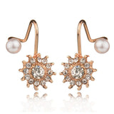 Fashion New Girl Crystal Flower Chain Ear Cuff Clip